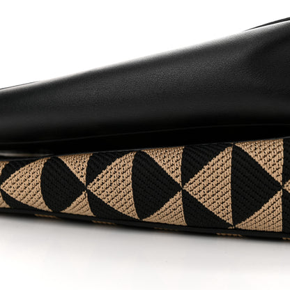 Prada Jacquard Calfskin Triangolo Symbole Embroidered Mini Triangle Double Bag Black Corda 10 of 11