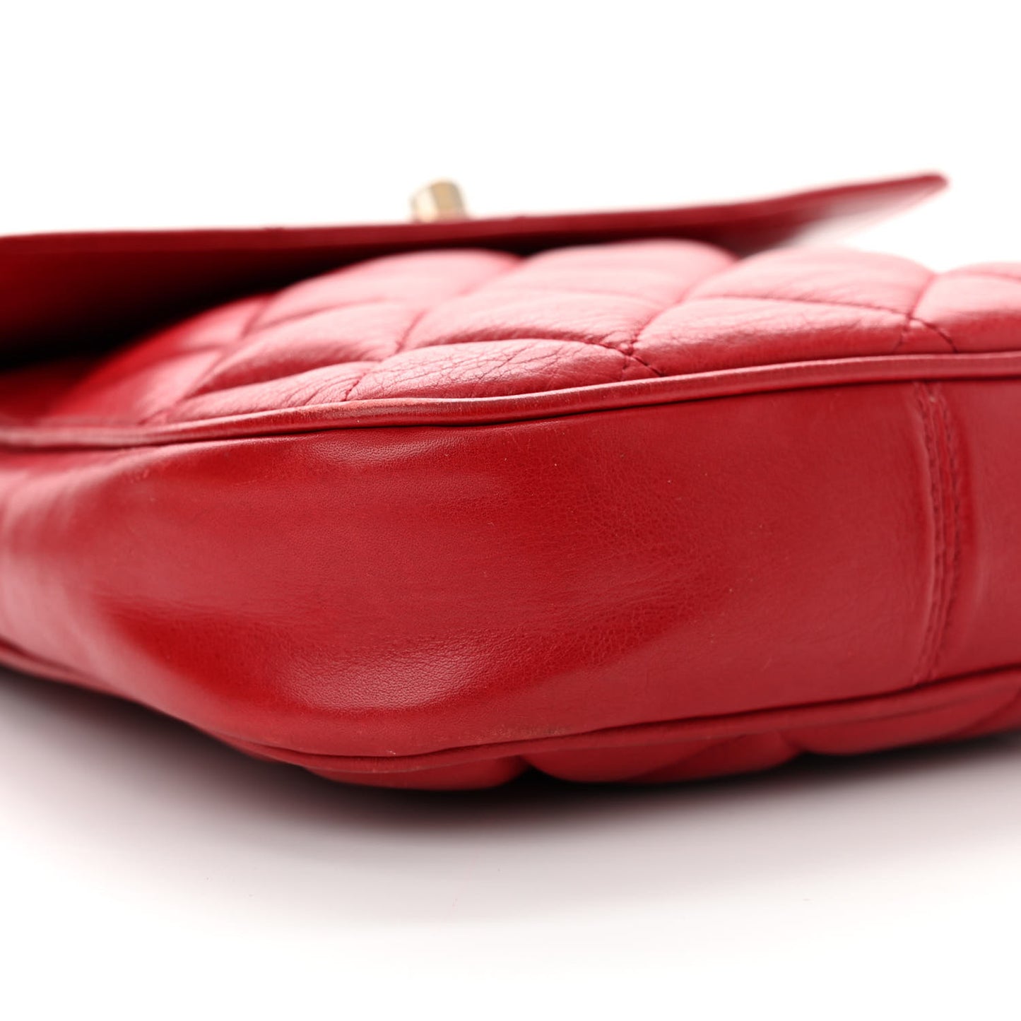Lambskin Quilted Flap Crossbody Red