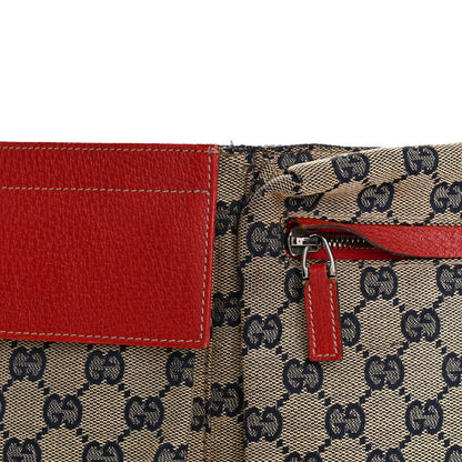 Gucci GG Monogram Web Double Pocket Belt Bag Navy Red 10 of 18