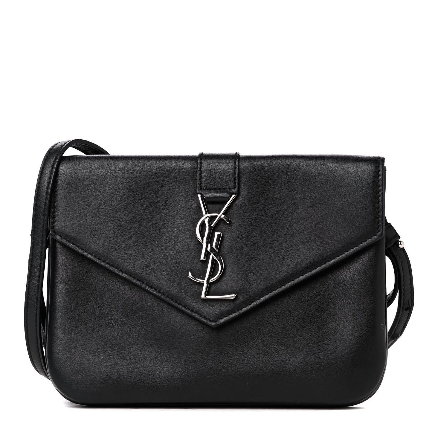 Calfskin Monogram Tri Pocket Crossbody Bag Black