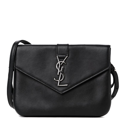 Saint Laurent Calfskin Monogram Tri Pocket Crossbody Bag Black 1 of 4