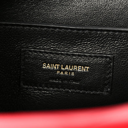 Saint Laurent Lambskin Matelasse Chevron Monogram Medium Sulpice Bag Red 6 of 11