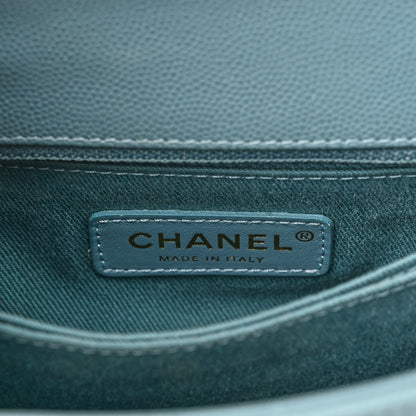 Chanel Caviar Chevron Quilted Mini Coco Handle Flap Light Blue 6 of 10