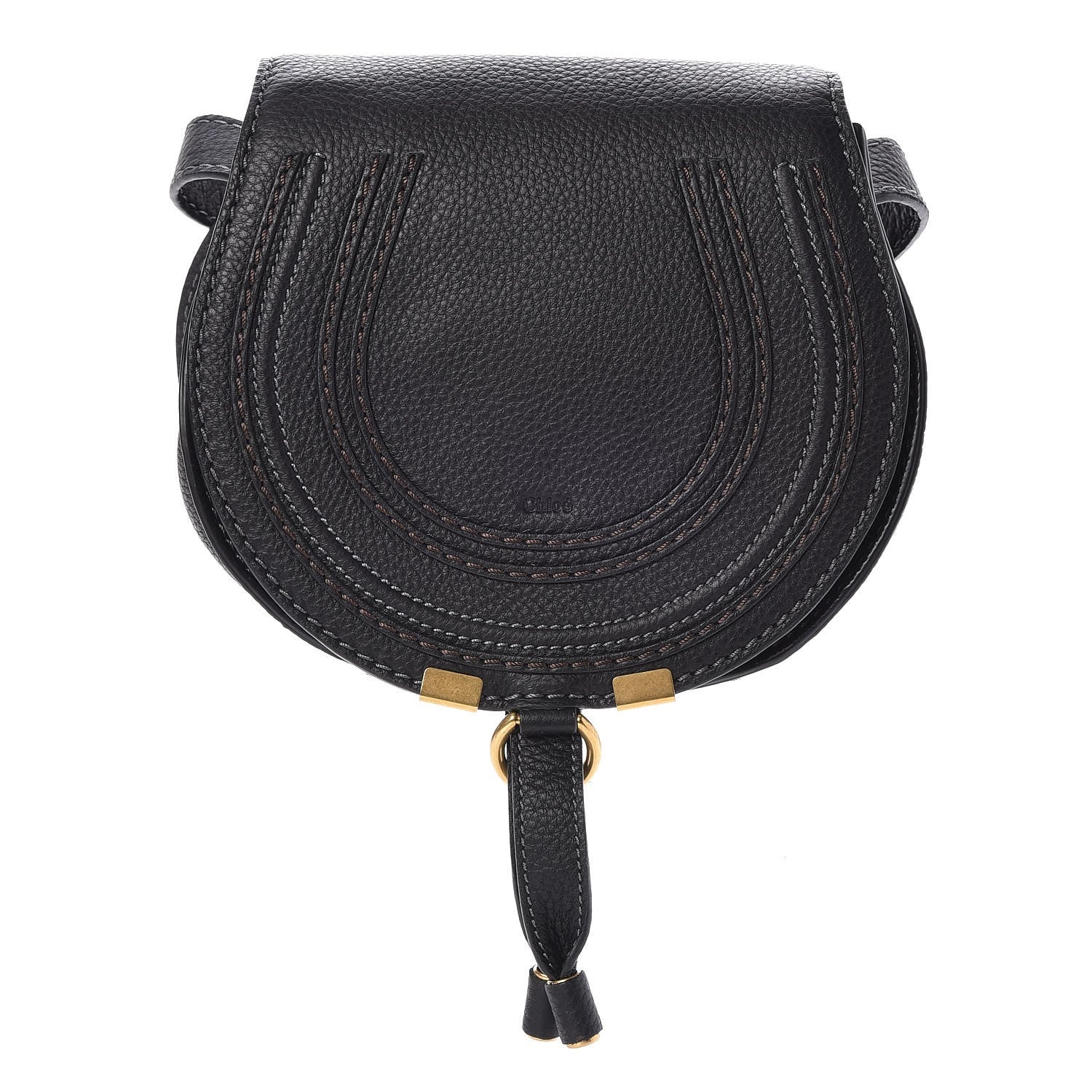 Chloe Calfskin Mini Marcie Round Crossbody Bag Black 1 of 7