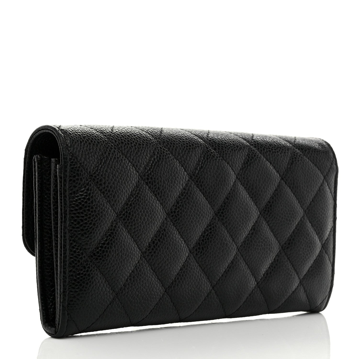Chanel Caviar Quilted Large Gusset Flap Wallet Black 3 of 9