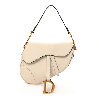 Christian Dior Grained Calfskin Saddle Bag White 1 of 9