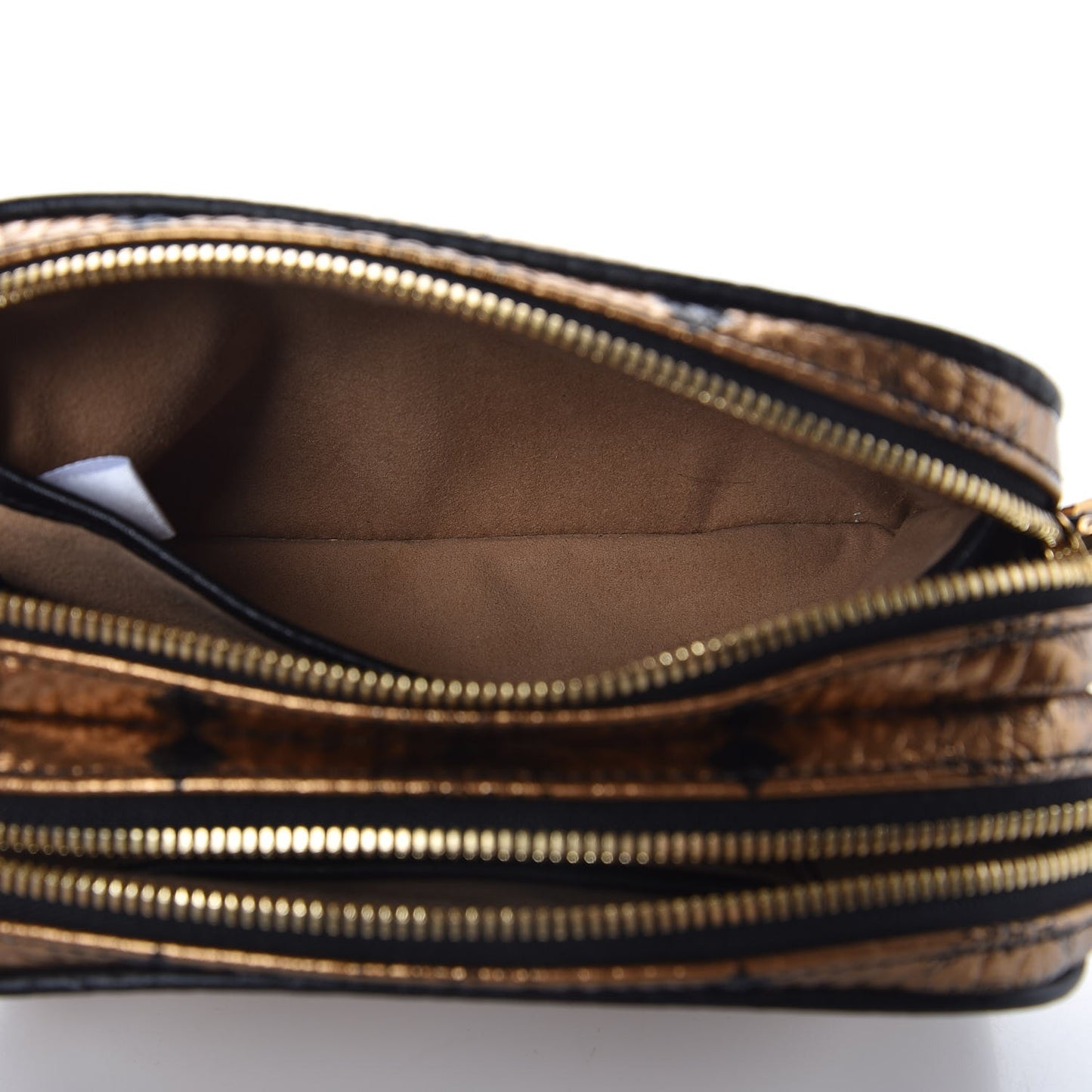 Metallic Visetos Camera Crossbody Bag Gold