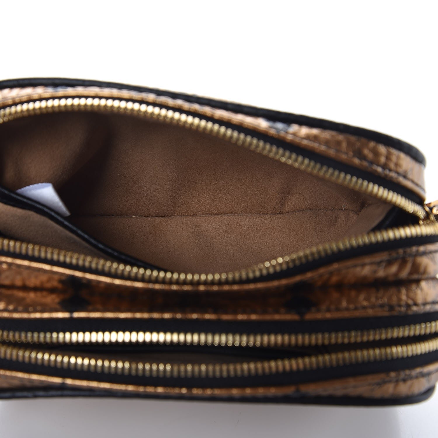 MCM Metallic Visetos Camera Crossbody Bag Gold 6 of 10