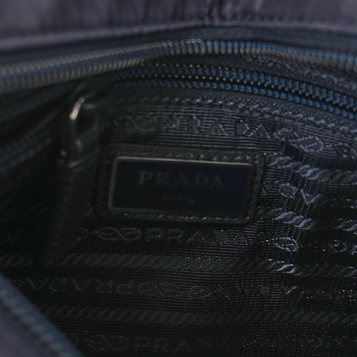 Prada Tessuto Nylon Saffiano Messenger Bag Blue 6 of 9