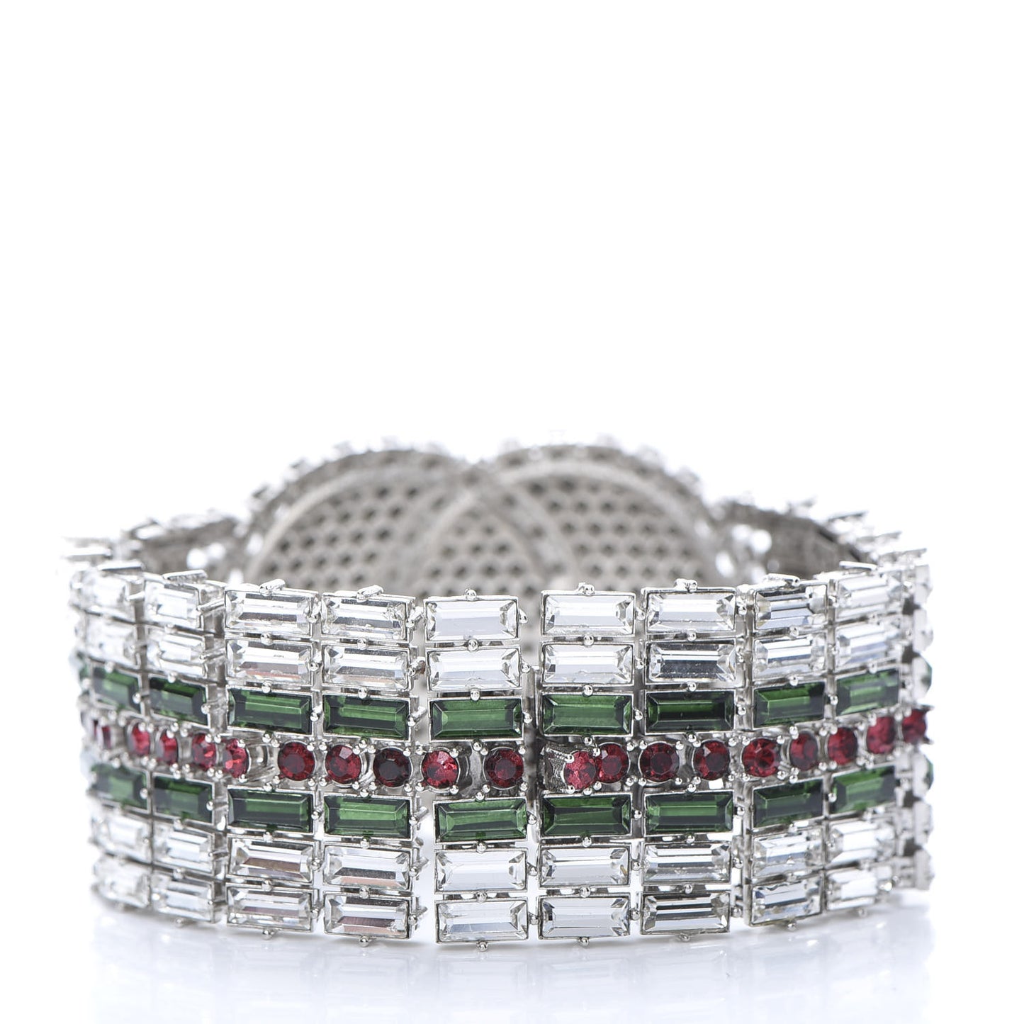 Crystals Double G Web Tennis Bracelet L Multicolor