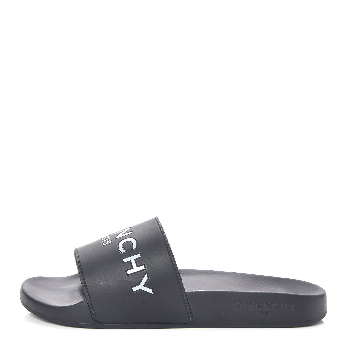 Rubber Logo Pool Slide Sandals 39 Black
