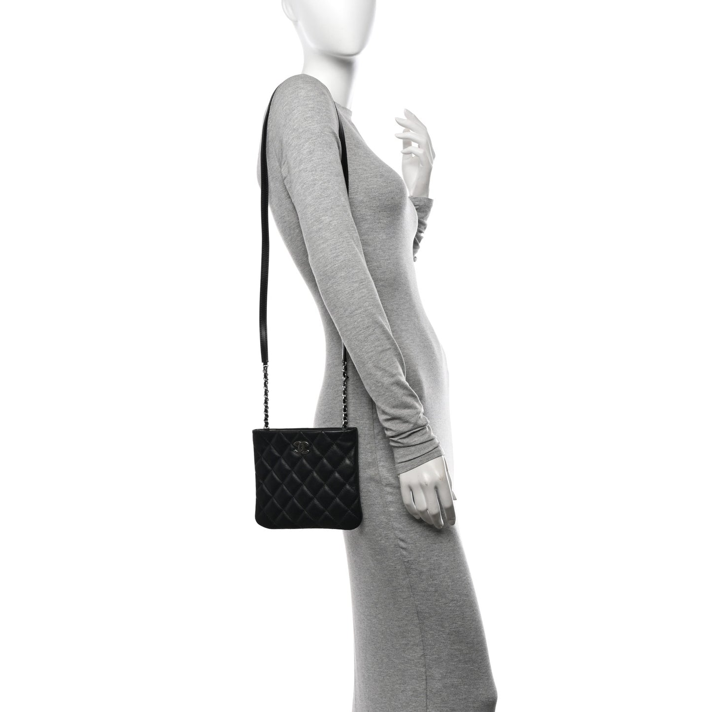 Calfskin Quilted Crossbody Bag Black