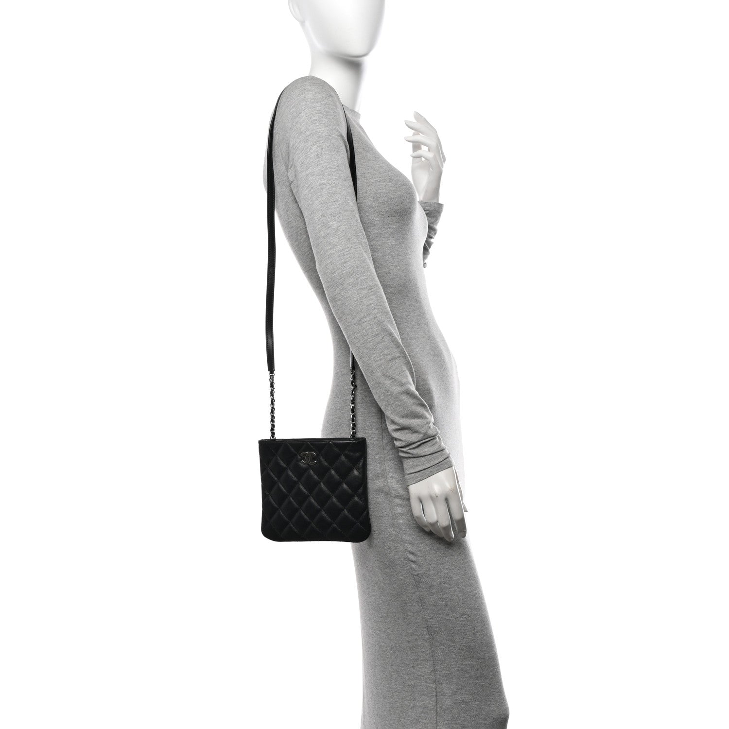 Chanel Calfskin Quilted Crossbody Bag Black 2 of 10