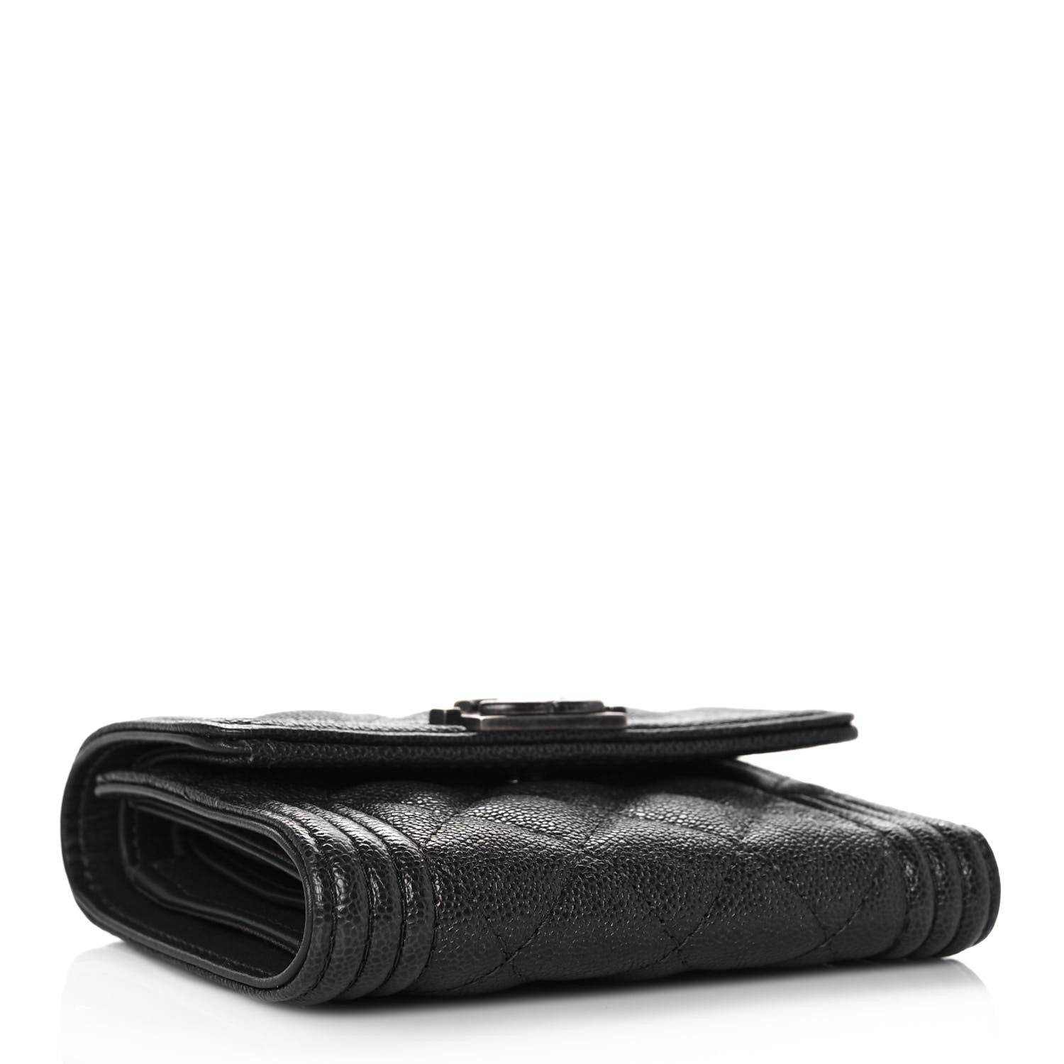 Chanel Caviar Quilted Compact Boy Wallet Anthracite 4 of 10