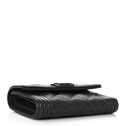 Chanel Caviar Quilted Compact Boy Wallet Anthracite 4 of 10
