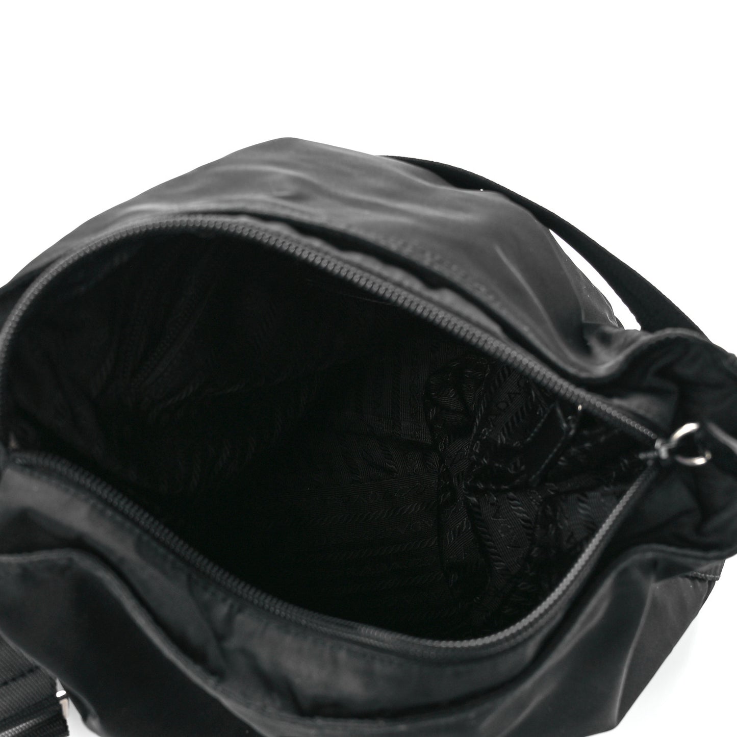 Nylon Flat Messenger Bag Black