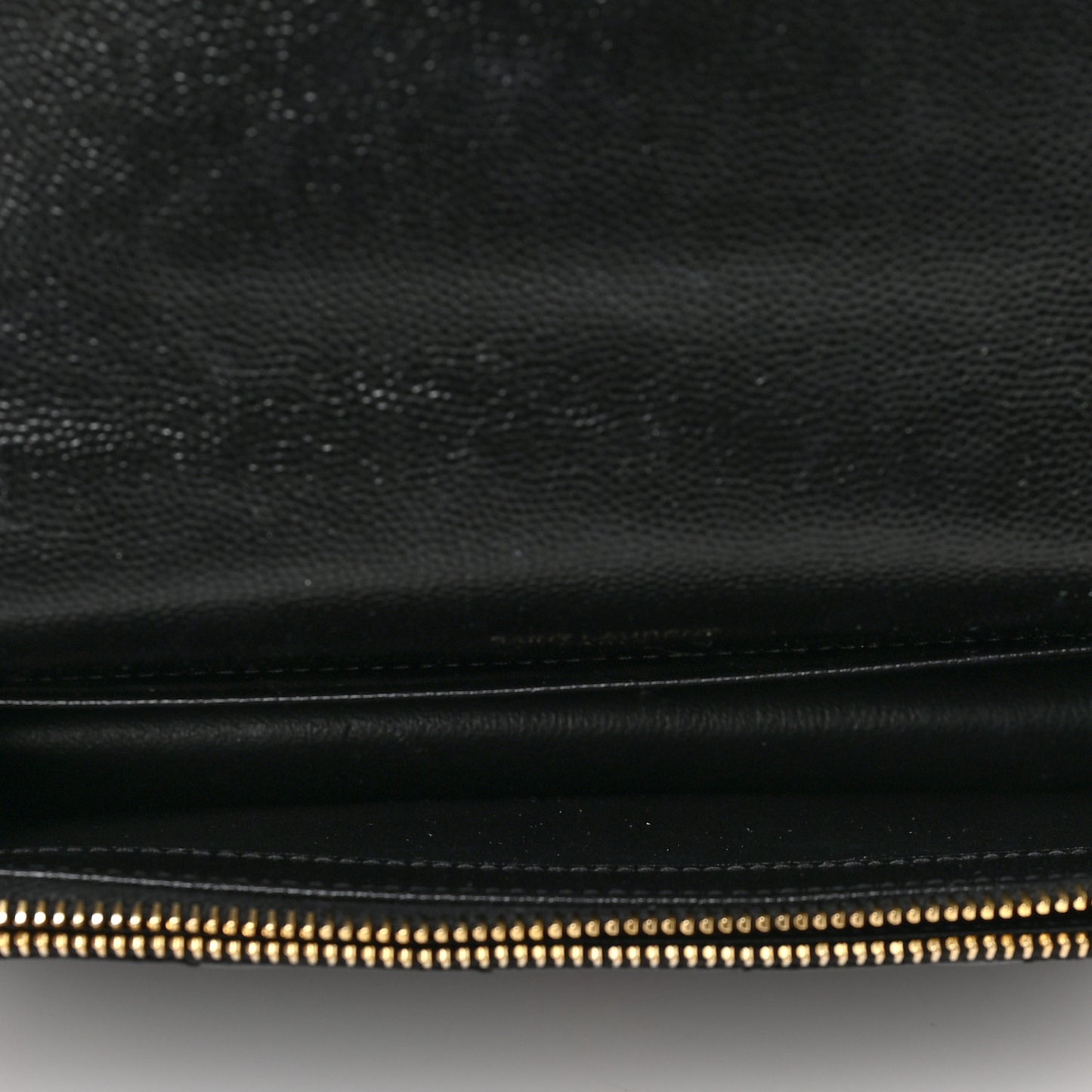 Grain De Poudre Matelasse Chevron Monogram Envelope Chain Wallet Black
