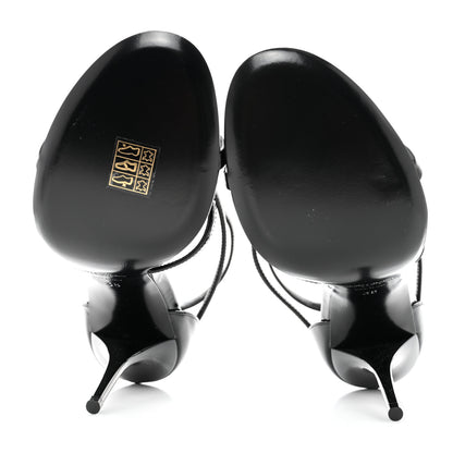 Saint Laurent Patent Cassandra 100 Sandals 38 Black 5 of 8