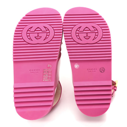 Gucci Calfskin Elizabeth Nappa Charlotte Logo Slingback Sandals 36.5 Fancy Fuchsia 6 of 9