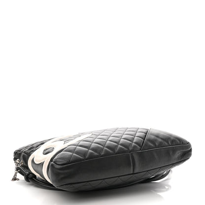 Chanel Calfskin Quilted Large Cambon Messenger Black White 4 of 12