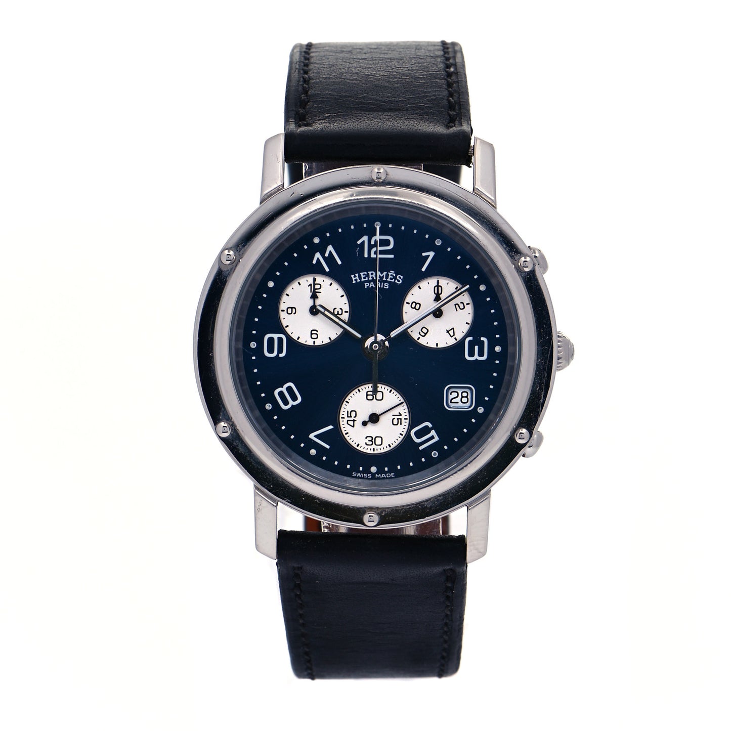Stainless Steel Barenia 40mm Clipper Chronograph Quartz Watch Noir