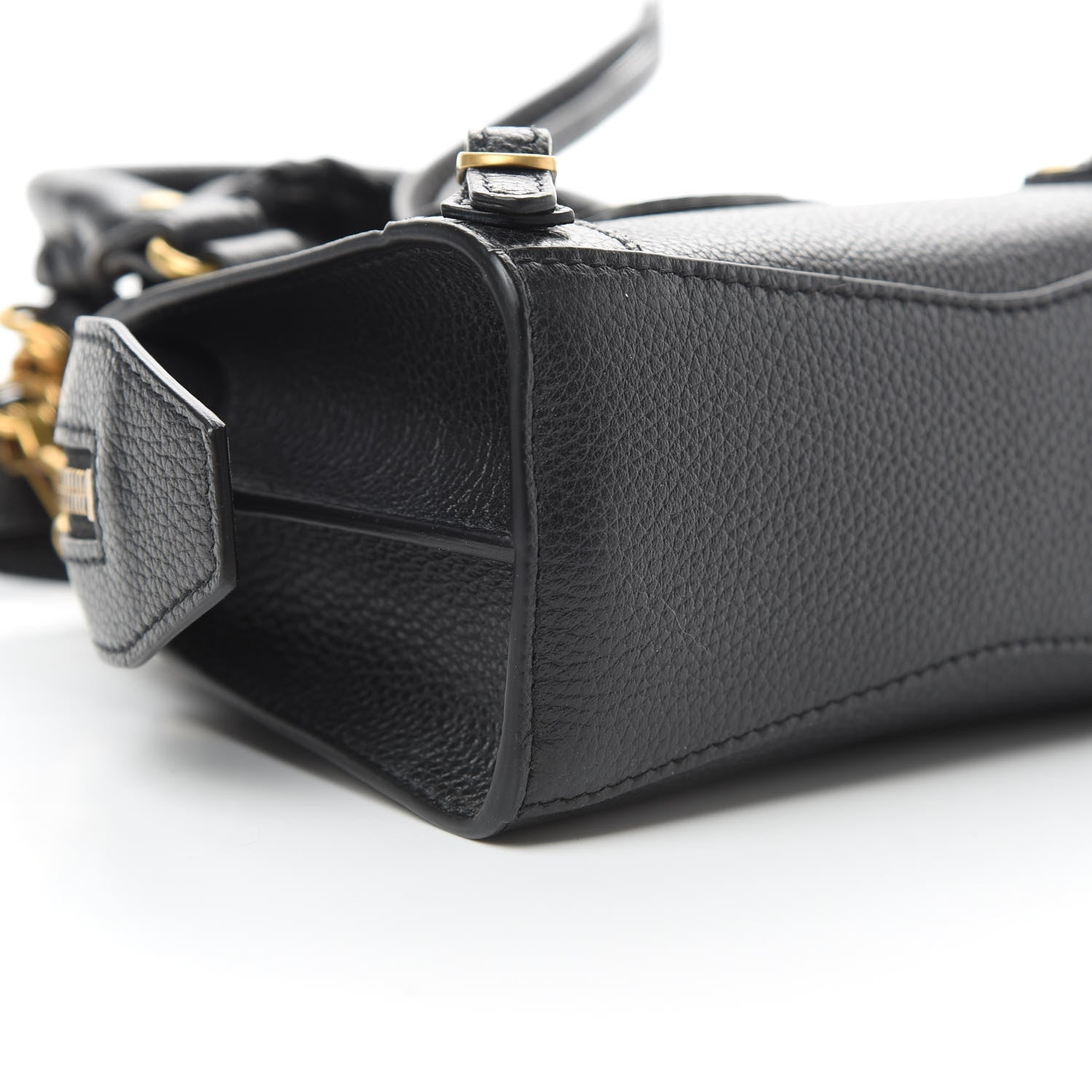 Balenciaga Grained Calfskin Neo Classic Gold Hardware Nano City Crossbody Black 9 of 11