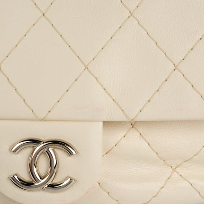 Chanel Glazed Calfskin XL On The Road Flap Ivory 9 of 12