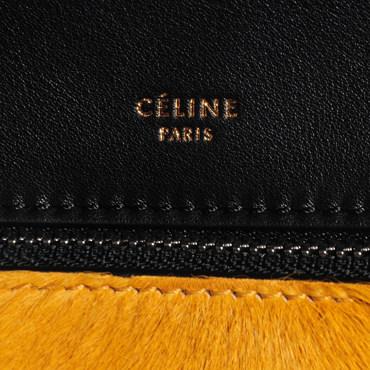 Celine Pony Hair Medium Edge Shoulder Bag Mustard 5 of 10