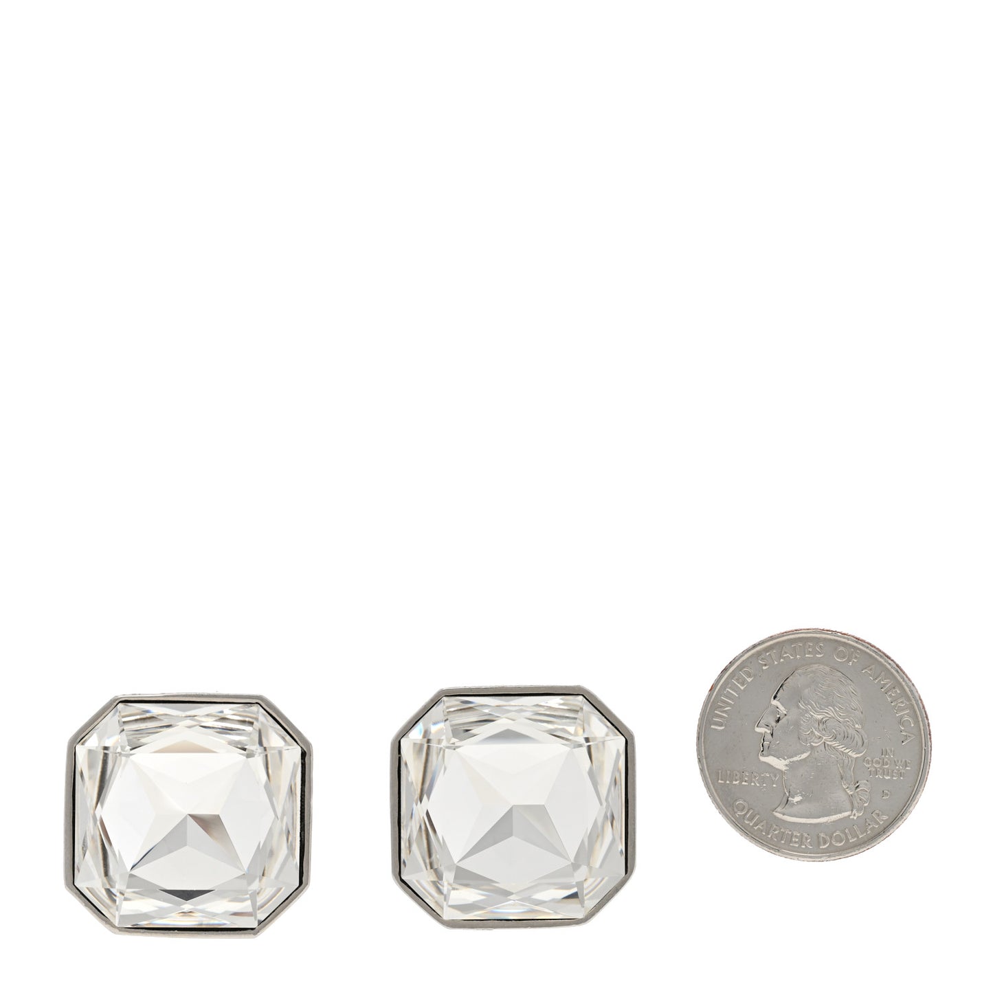 Crystal Smoking Clip On Earrings Silver