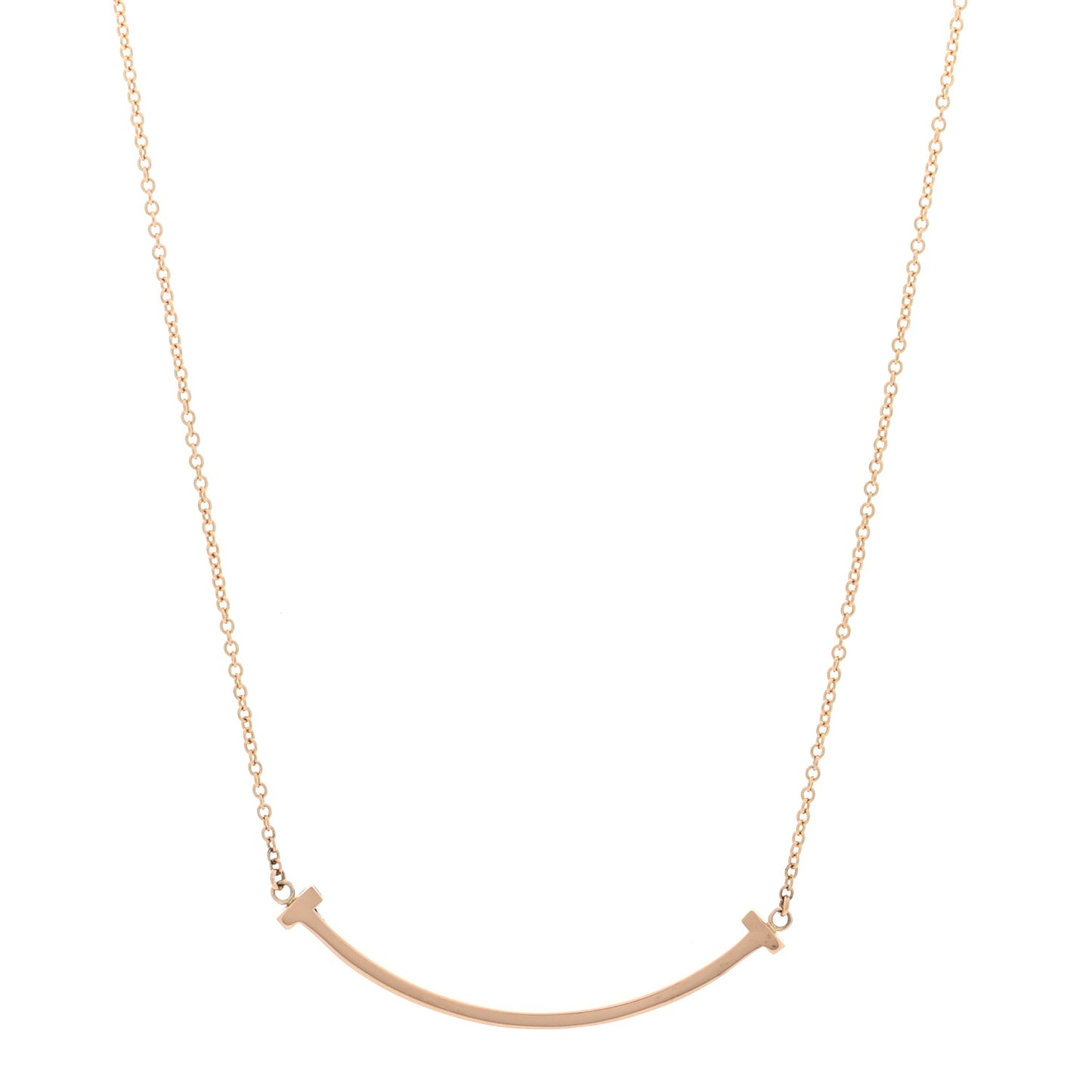 18K Rose Gold Small T Smile Pendant Necklace