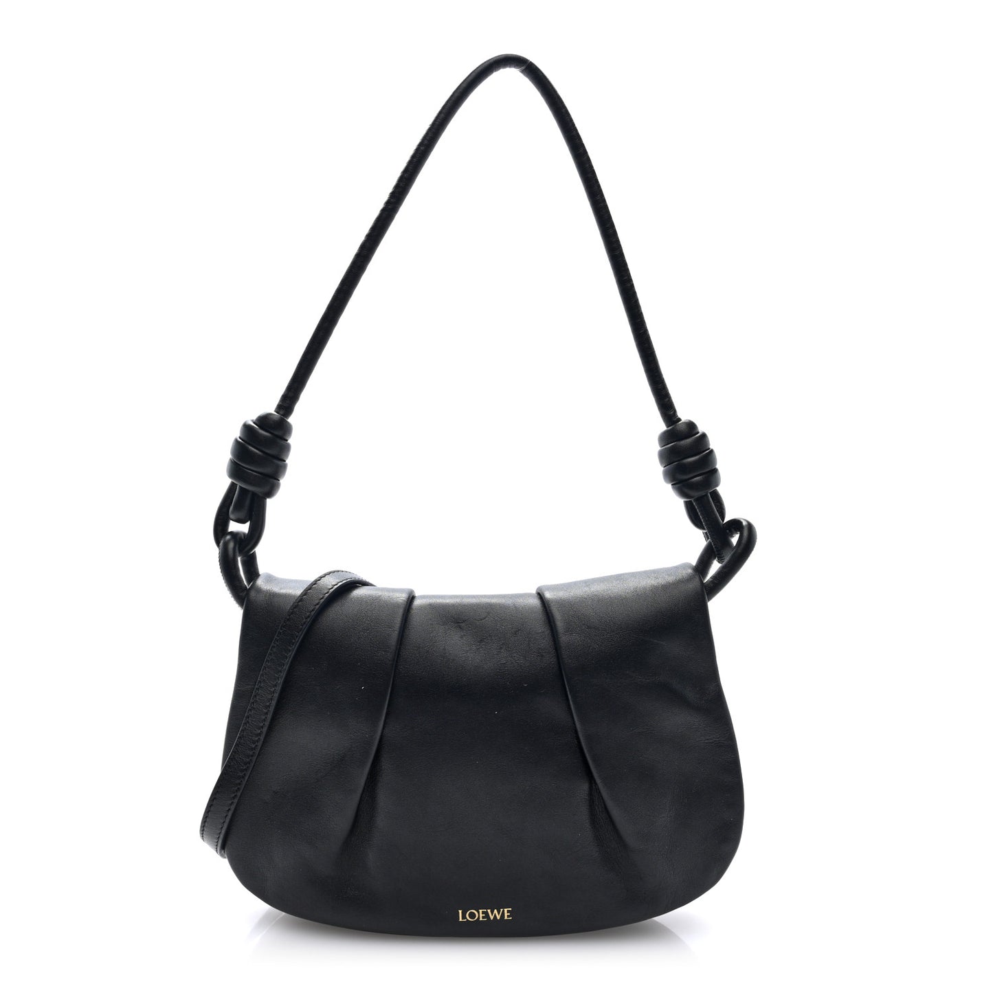 Shiny Nappa Calfskin Paseo Satchel Black