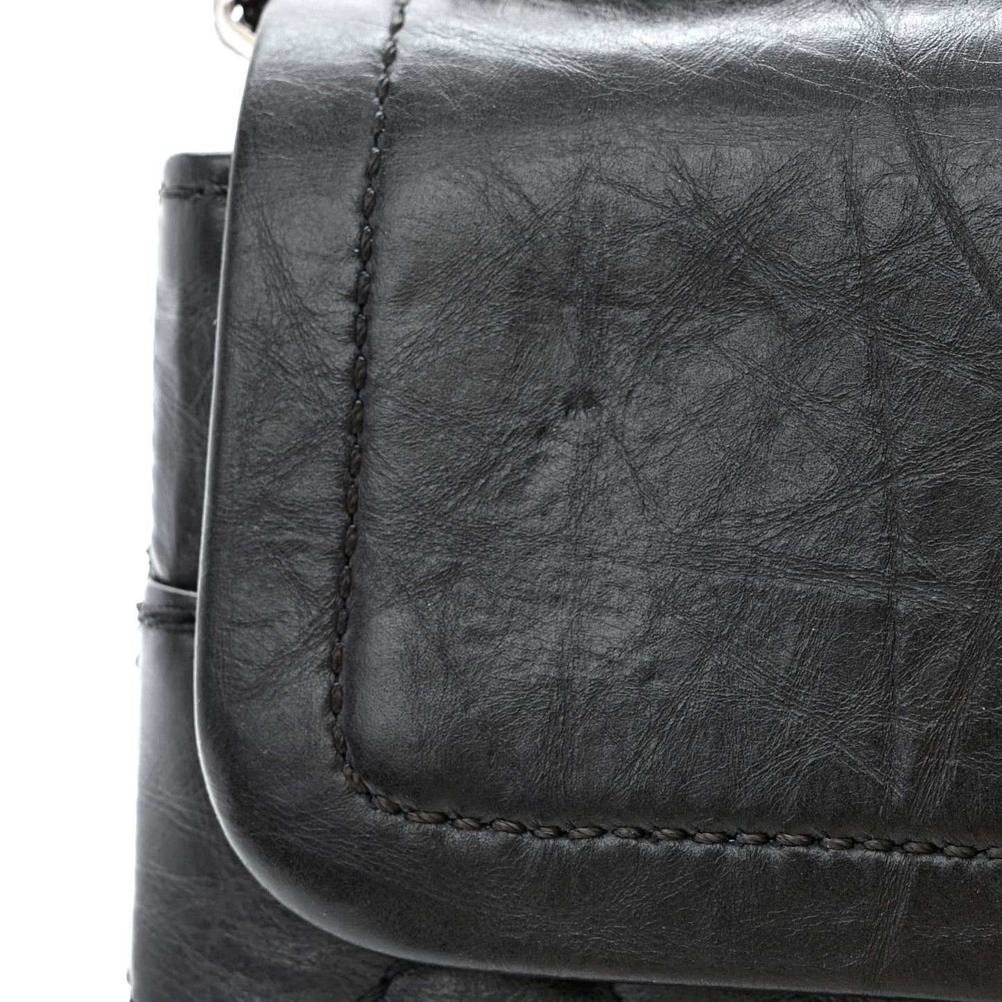 Aged Calfskin Quilted 2.55 Reissue 226 Flap Black