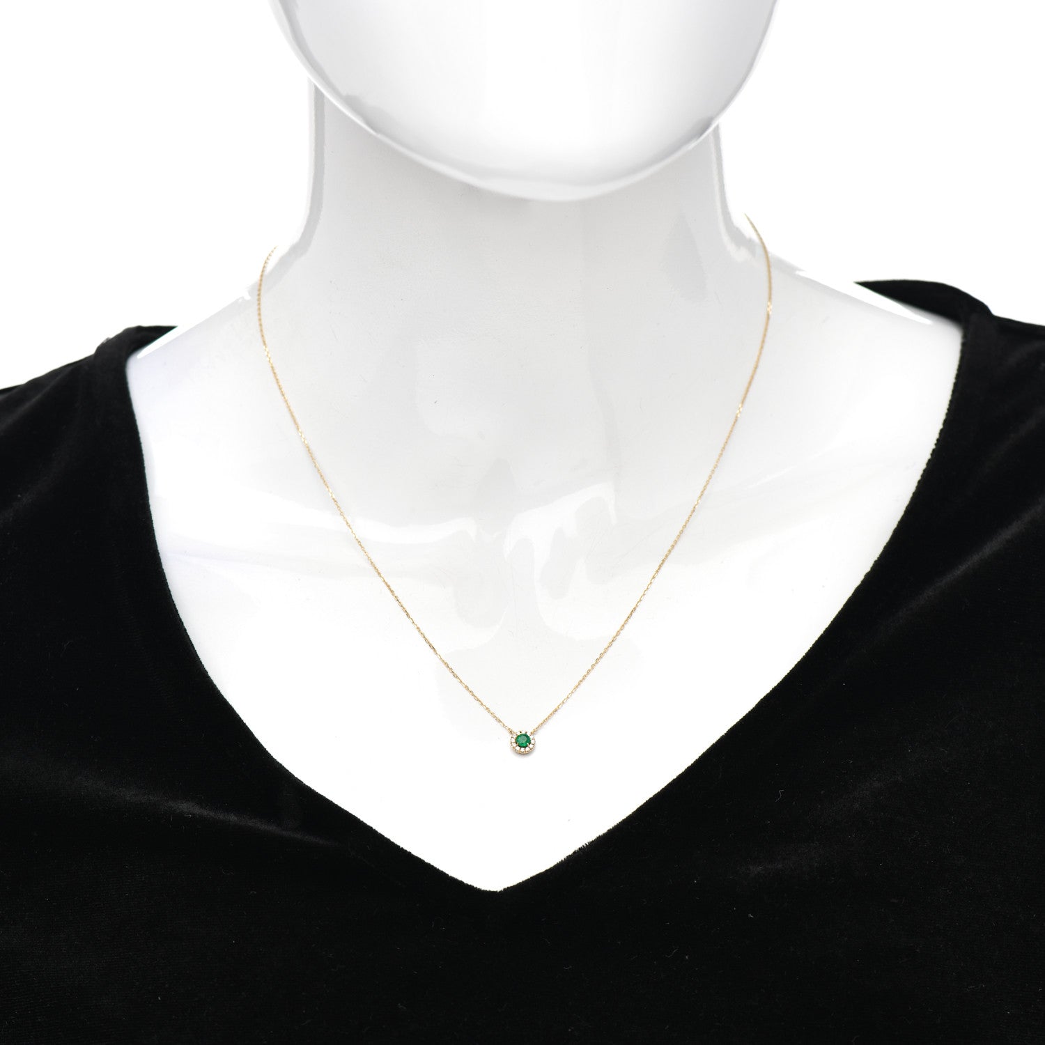 Suzanne Kalan 18K Yellow Gold Diamond Emerald Pendant Necklace 2 of 5