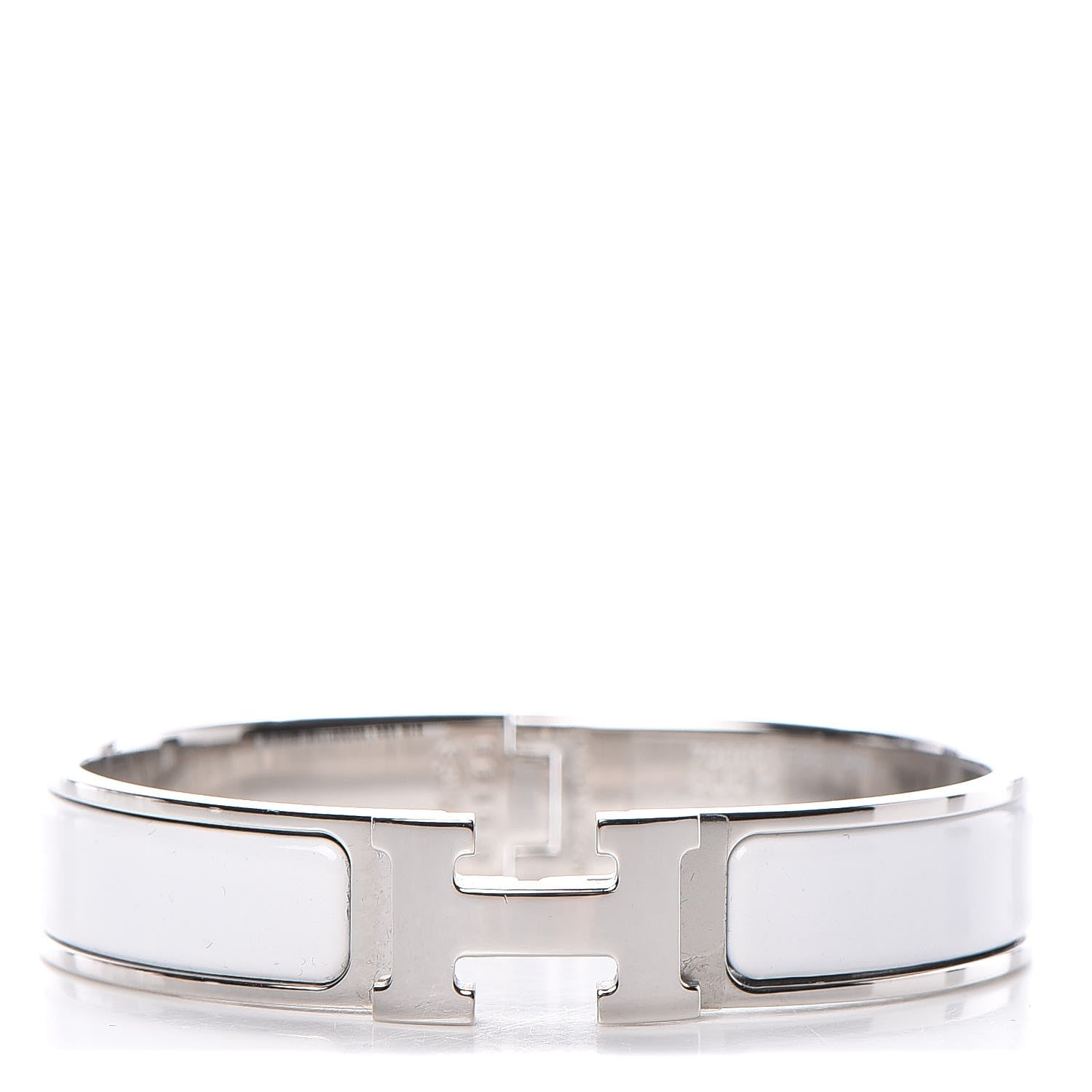 Hermes Enamel Narrow Clic Clac H Bracelet PM White 1 of 6
