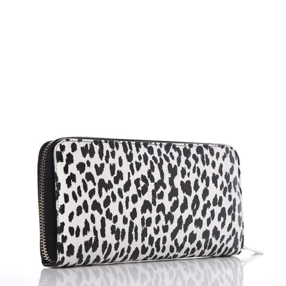 Saint Laurent Calfskin Printed Leopard Classic Letters Zip Around Wallet White 3 of 8