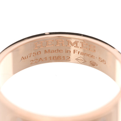 Hermes 18K Rose Gold Diamond PM Kelly Ring 56 7.75 4 of 5