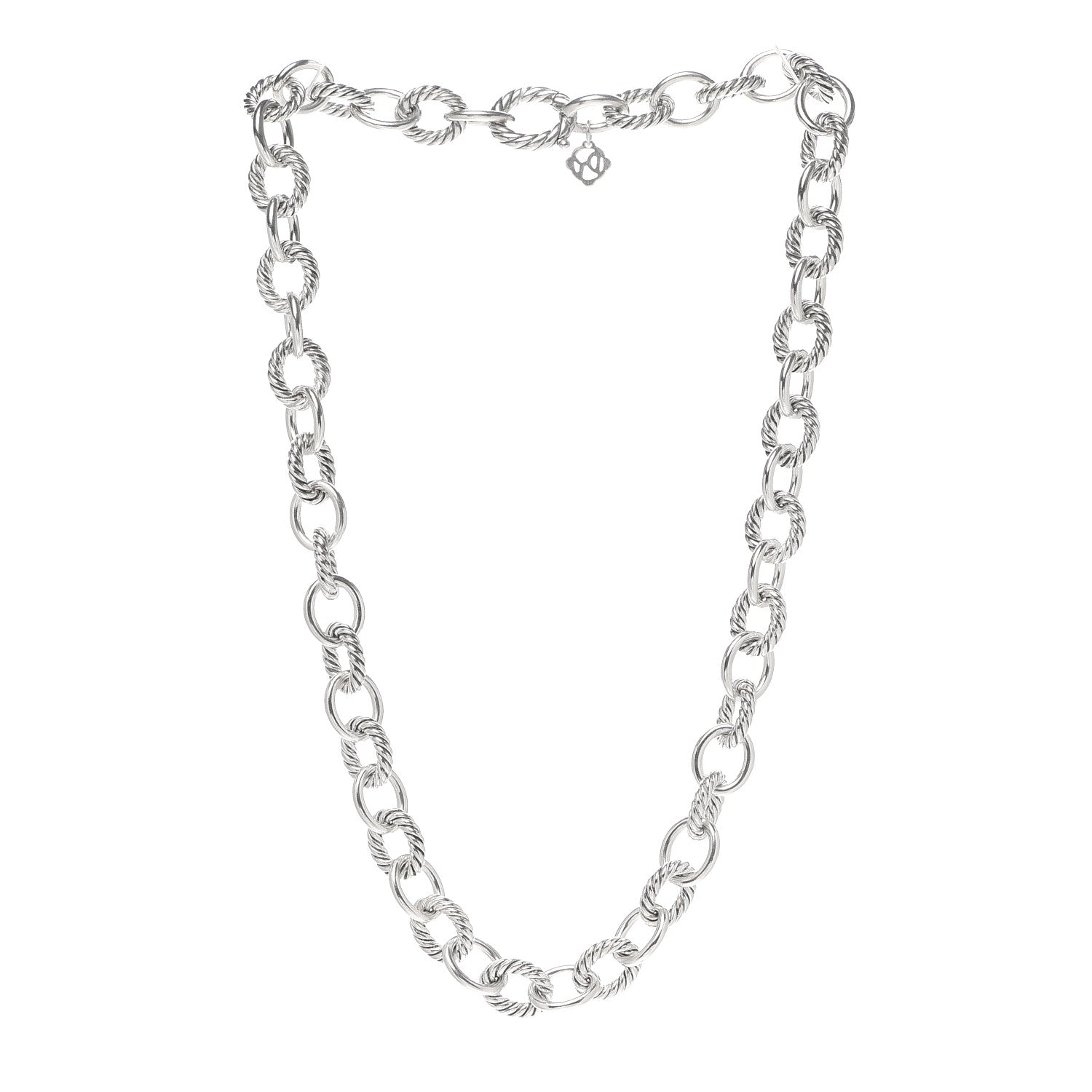 David Yurman Sterling Silver 10mm Medium Oval Link Necklace 3 of 6