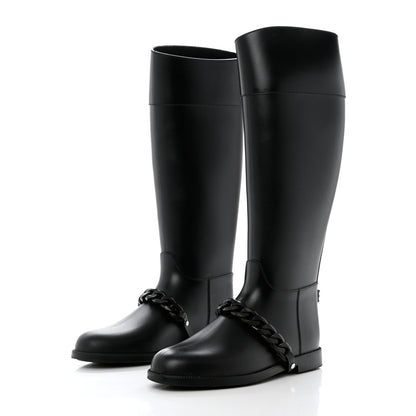 Givenchy PVC Chain Strap Rain Boots 40 Black 3 of 11