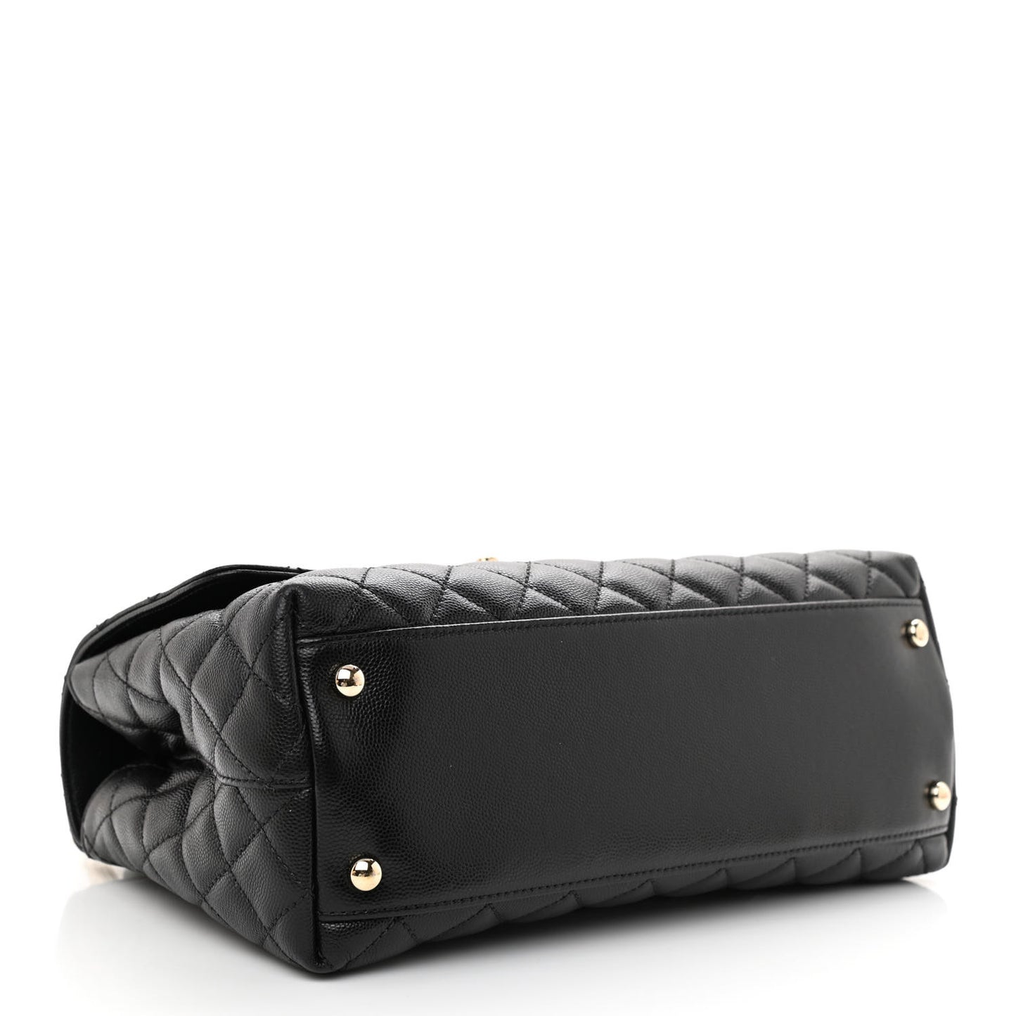 Caviar Quilted Small Coco Handle Flap Black