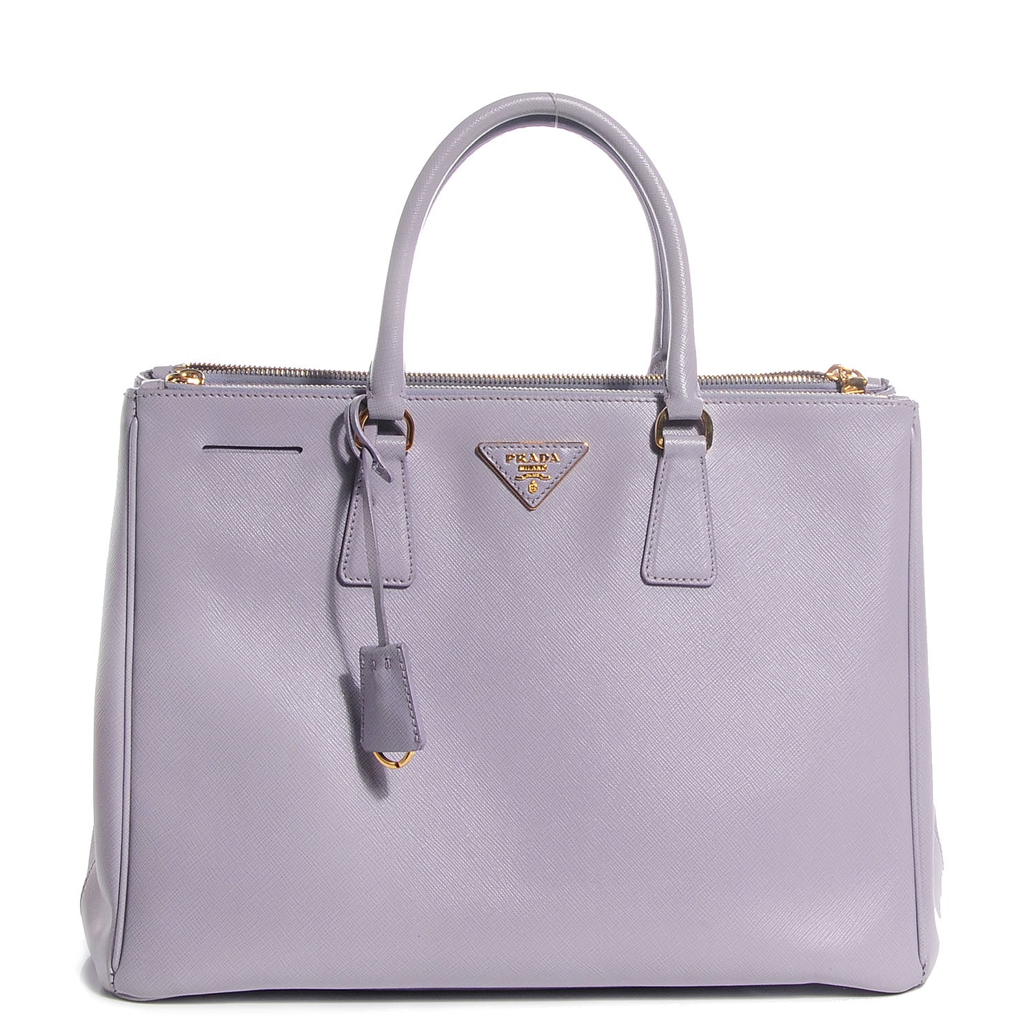 Prada Saffiano Lux Large Double Zip Tote Glicine 1 of 10