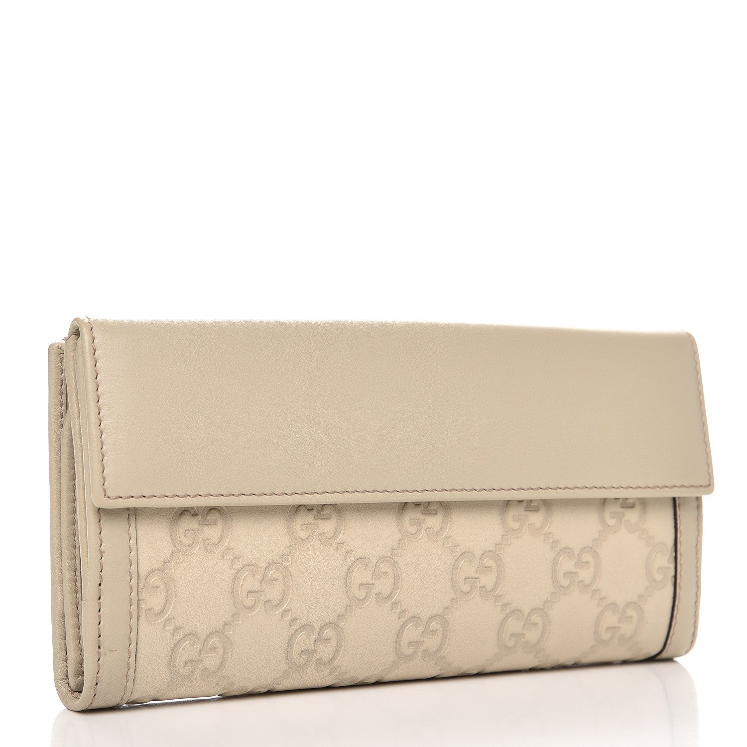 Gucci Guccissima Wave Continental Wallet Off White 3 of 8