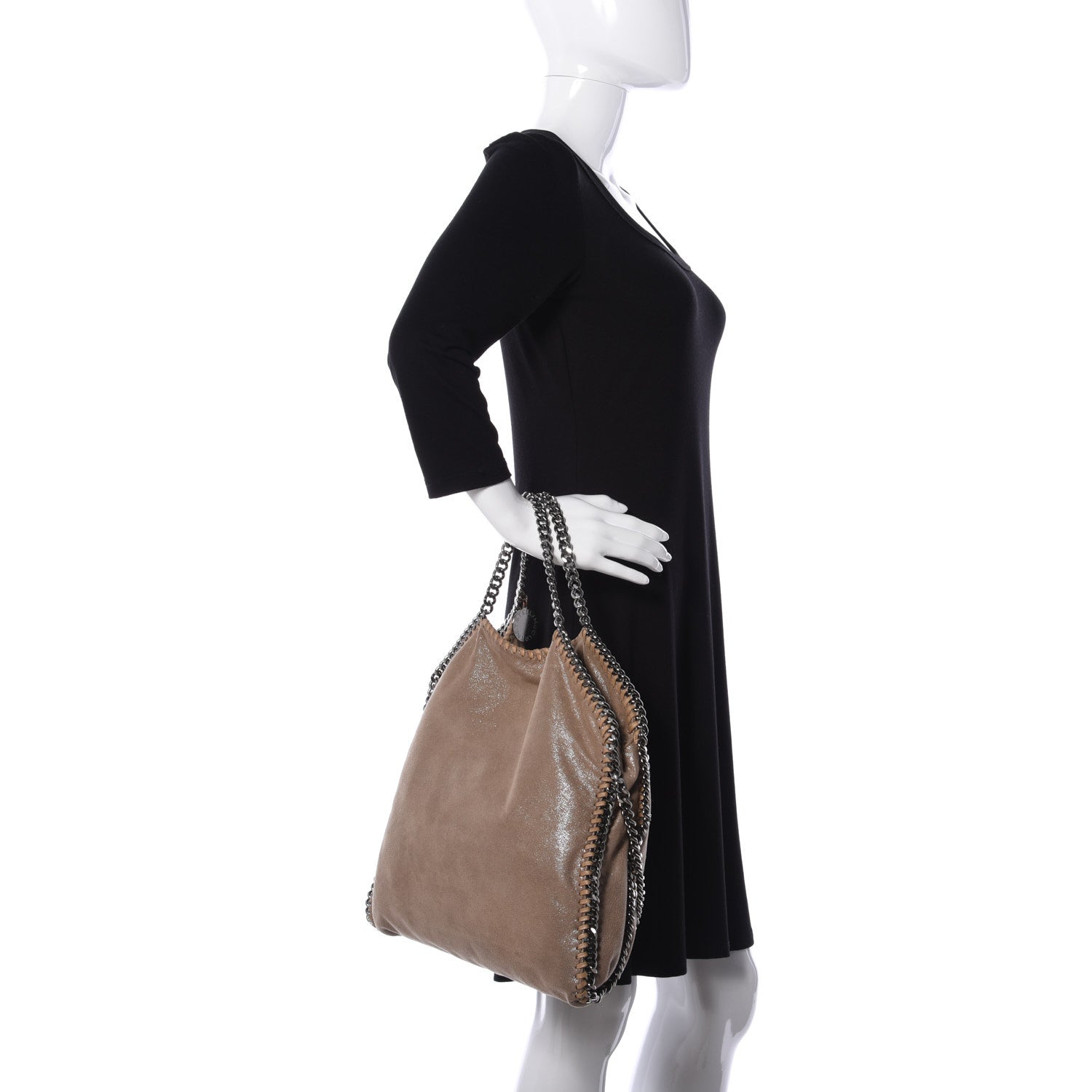 Stella McCartney Shaggy Deer Falabella Fold Over Tote Taupe 3 of 10