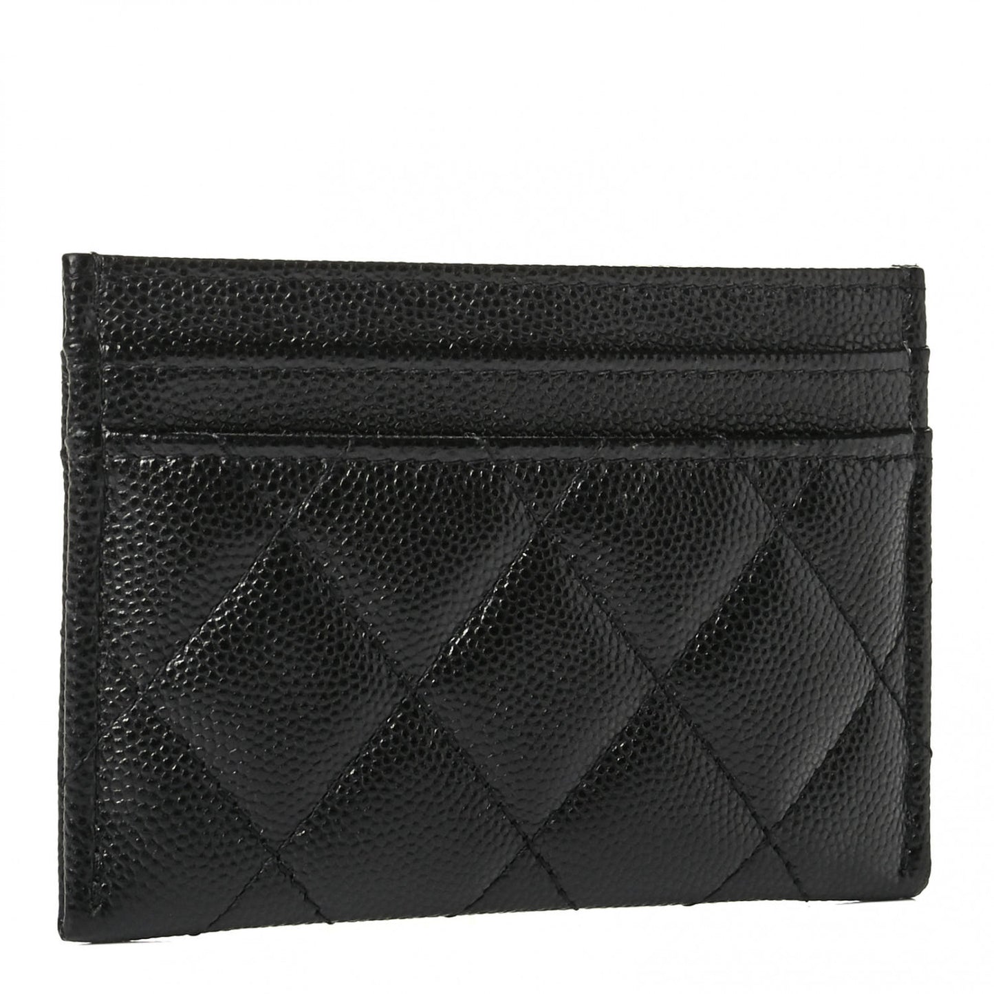Caviar Quilted French New Wave Card Holder Black