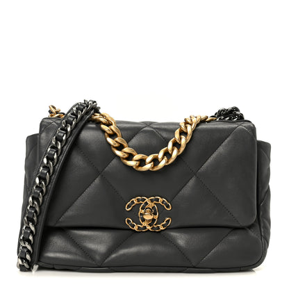 Chanel Lambskin Quilted Medium Chanel 19 Flap Dark Grey 1 of 10
