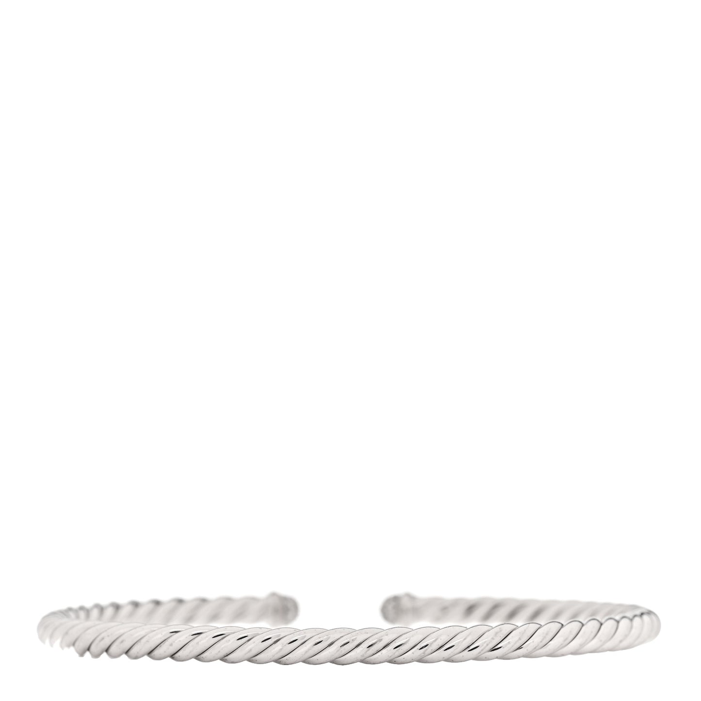 18K White Gold Diamond 4mm Cable Flex Cuff Bracelet