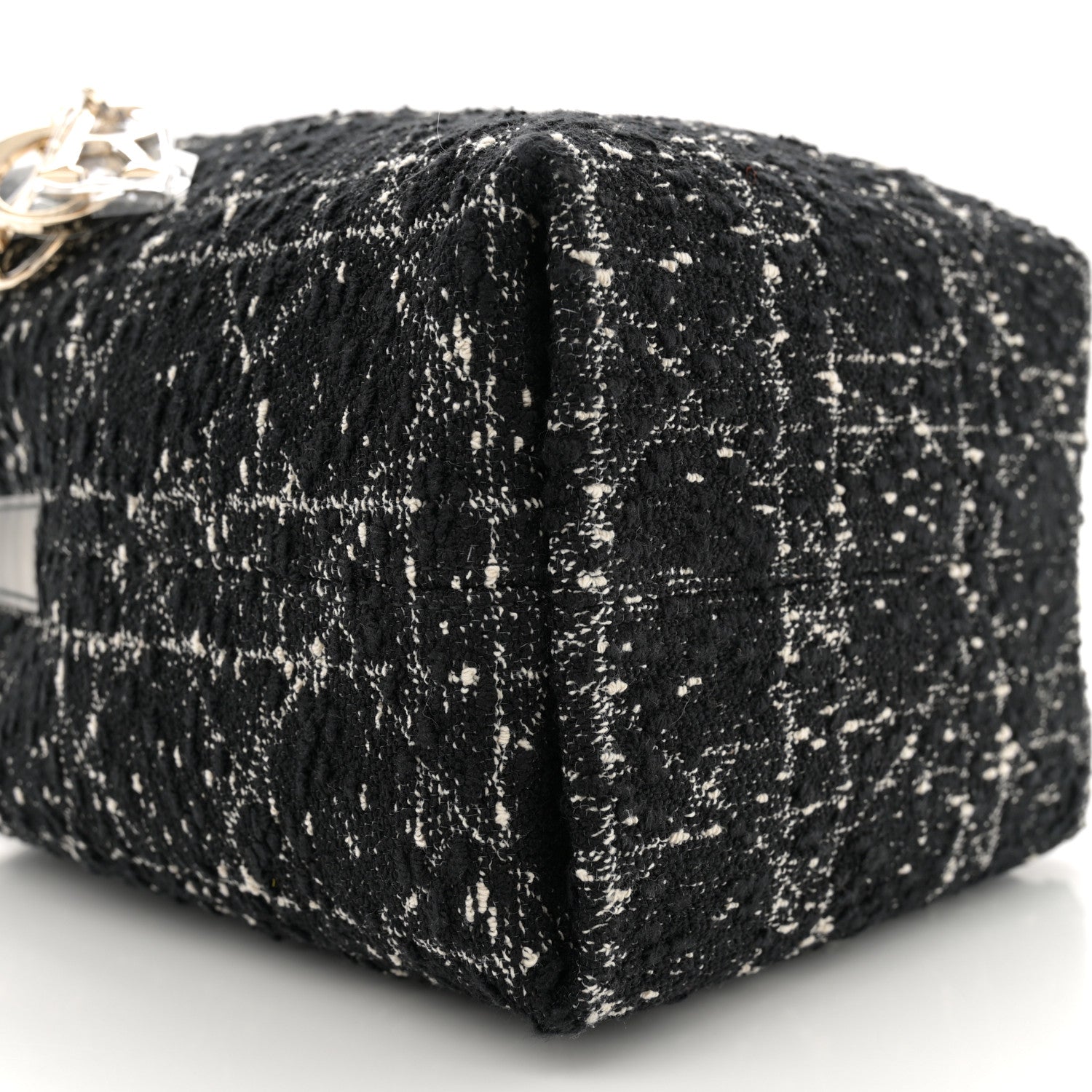 Christian Dior Tweed Cannage Small Vertical Toujours Black 8 of 9