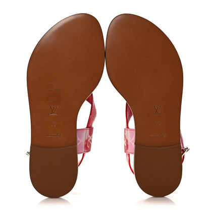 Louis Vuitton Monogram Escale Palma Flat Sandals 38 Rouge 5 of 8