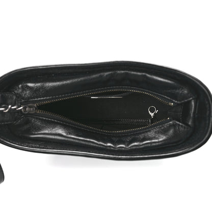 Chanel Calfskin Wool Felt Embossed Small Gabrielle Logo Hobo Black 5 of 11