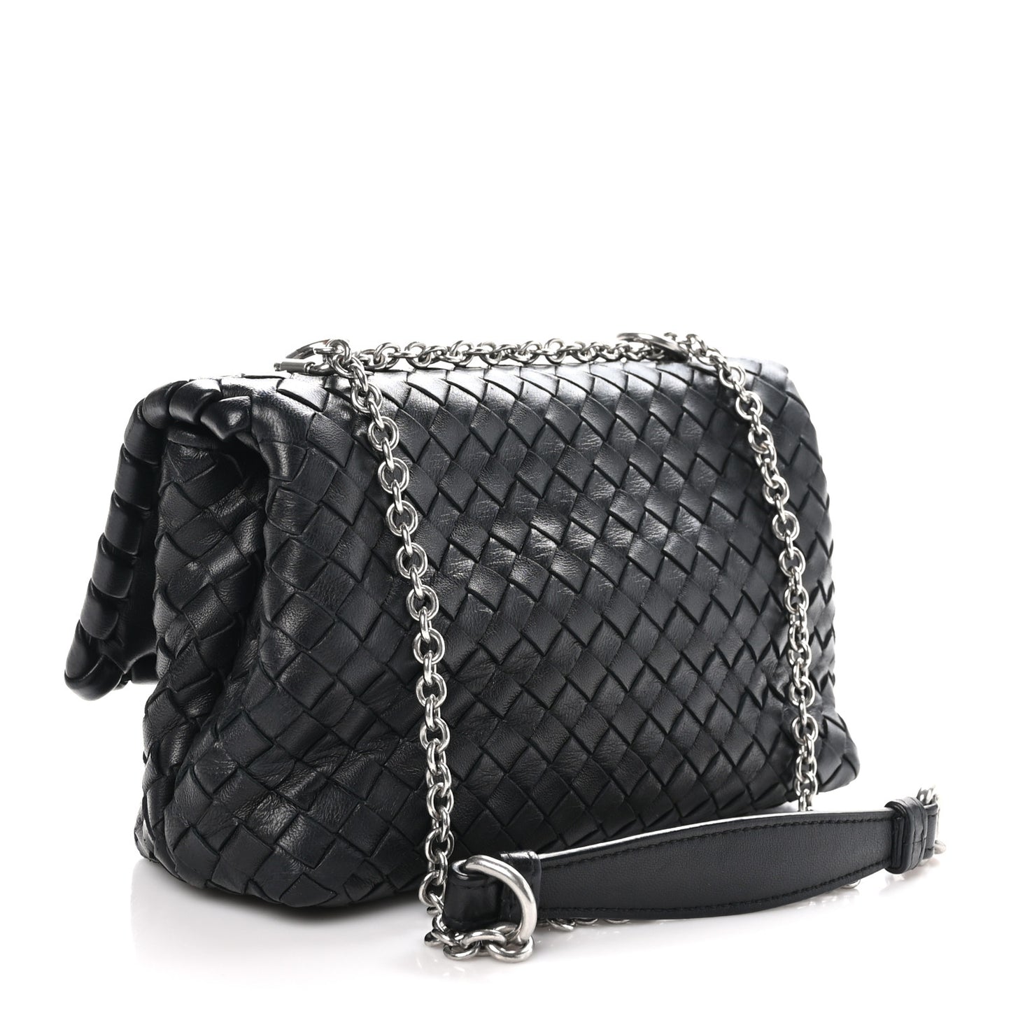 Nappa Intrecciato Baby Olimpia Shoulder Bag Black