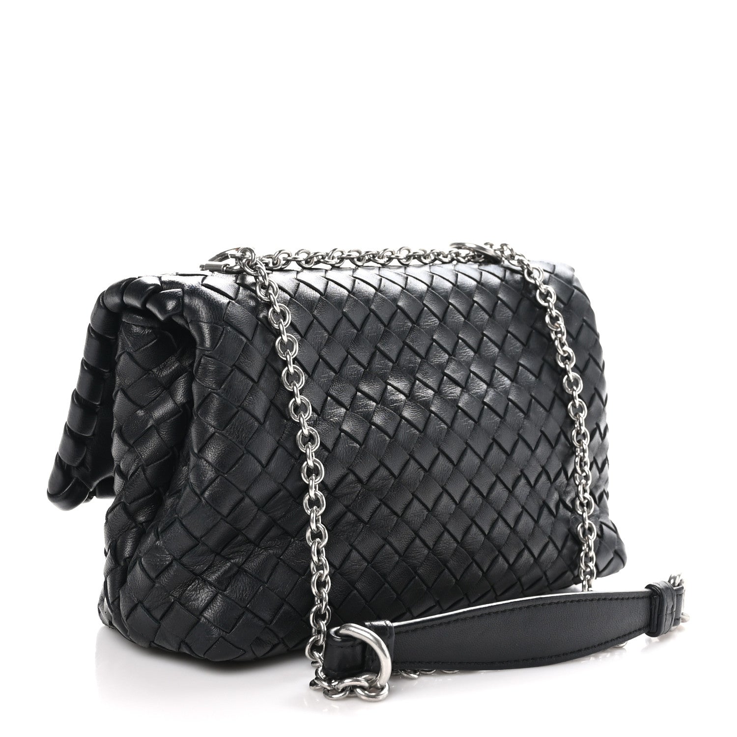 Bottega Veneta Nappa Intrecciato Baby Olimpia Shoulder Bag Black 2 of 10
